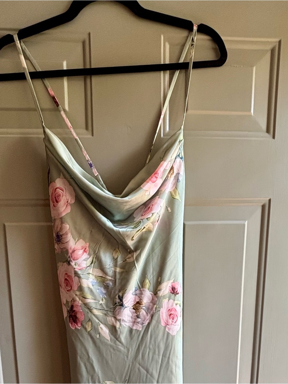 B.Darlin green floral satin maxi - size 10